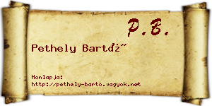 Pethely Bartó névjegykártya